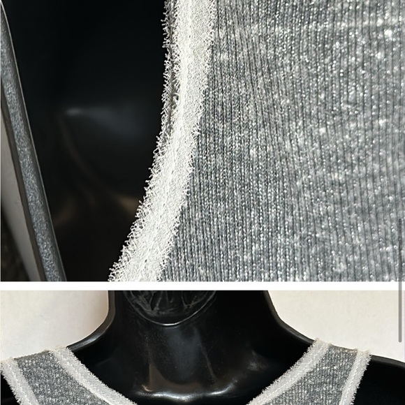 Free People Grey Lace and Ruffle Tank Top size M - Picture 7 of 11